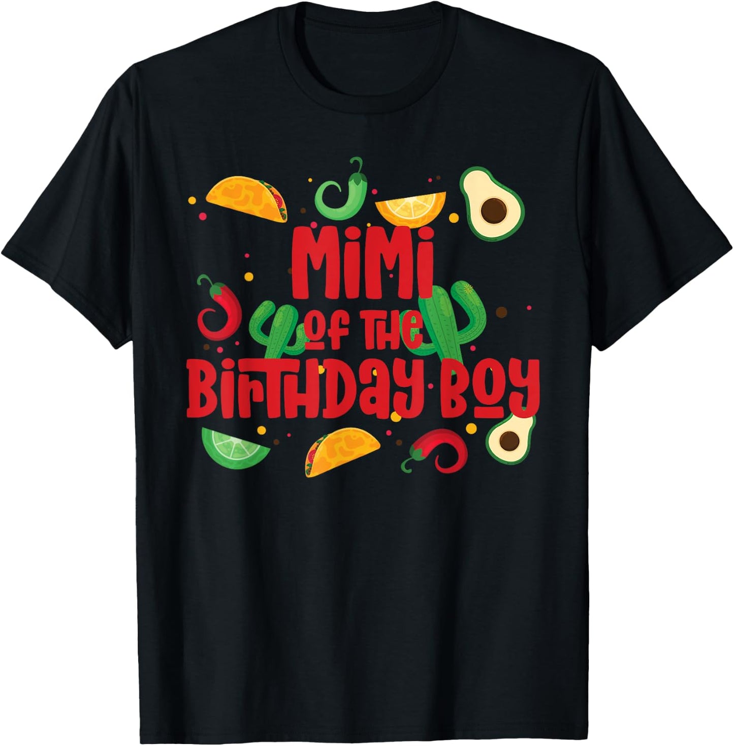 Mimi Taco Twosday Fiesta Taco Birthday Theme Boy 2yr T-Shirt - T-Shirt | Black