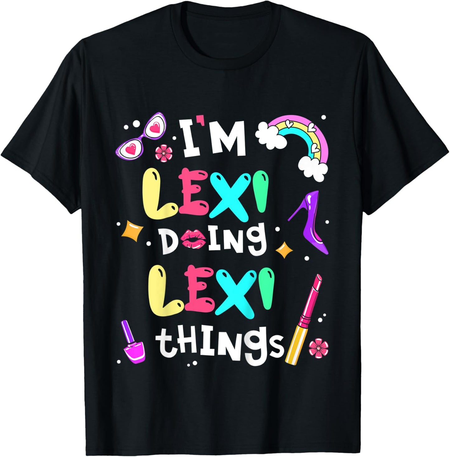 Kids I'm Lexi Doing Lexi Things Cute Girls Personalized Name T-Shirt - T-Shirt | Black