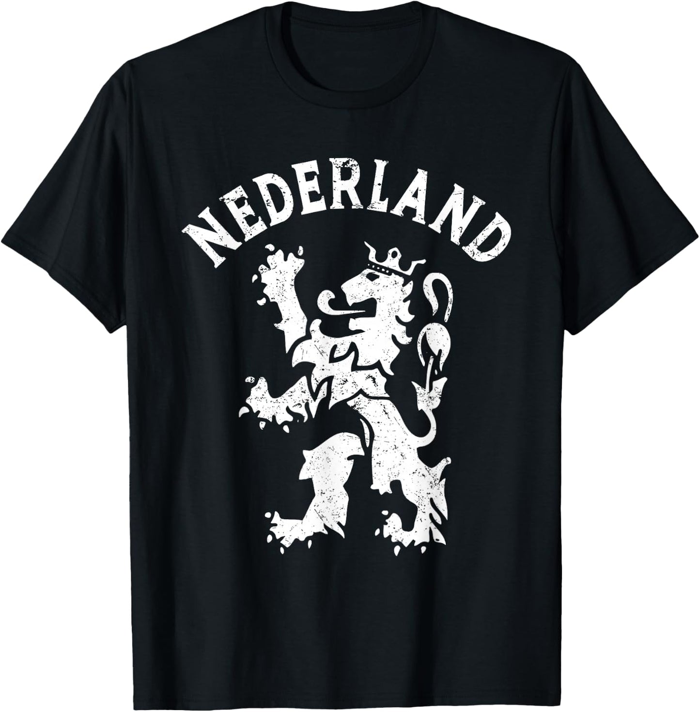 Netherlands Retro Nederland Lion Holland Dutch T-Shirt - T-Shirt | Black