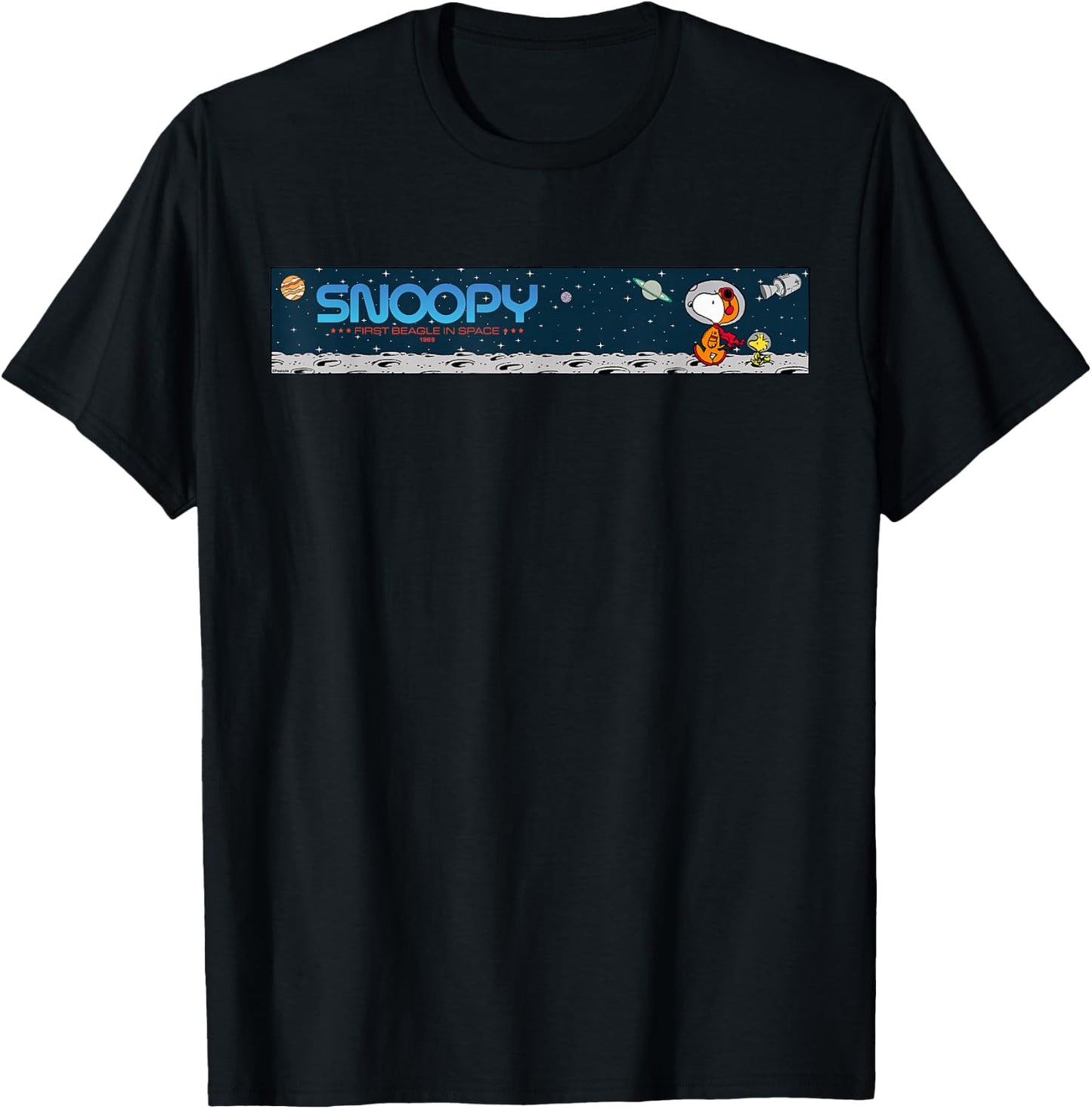 Peanuts Snoopy in Space T-Shirt - T-Shirt | Black