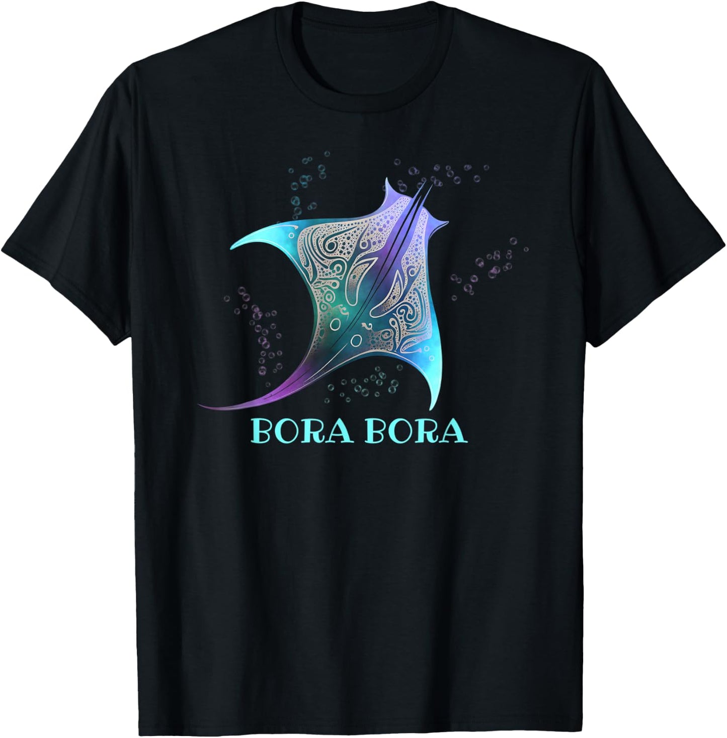 Stingray Manta Ray Scuba Diving, Bora Bora, French Polynesia T-Shirt - T-Shirt | Black