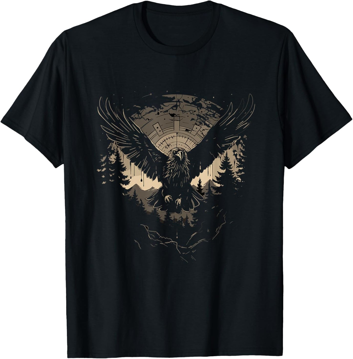 Crow Raven Norse Mythology Viking Vikings lover T-Shirt - T-Shirt | Black