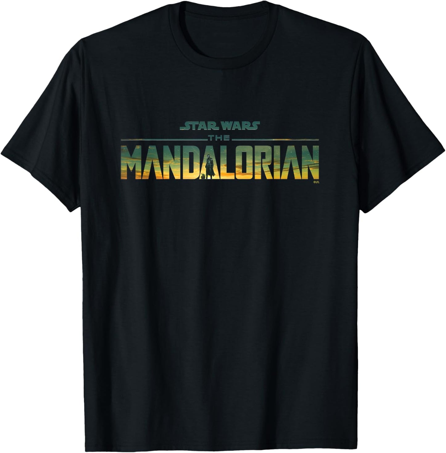 Star Wars The Mandalorian Season 3 Logo Grogu Disney+ T-Shirt - T-Shirt | Black