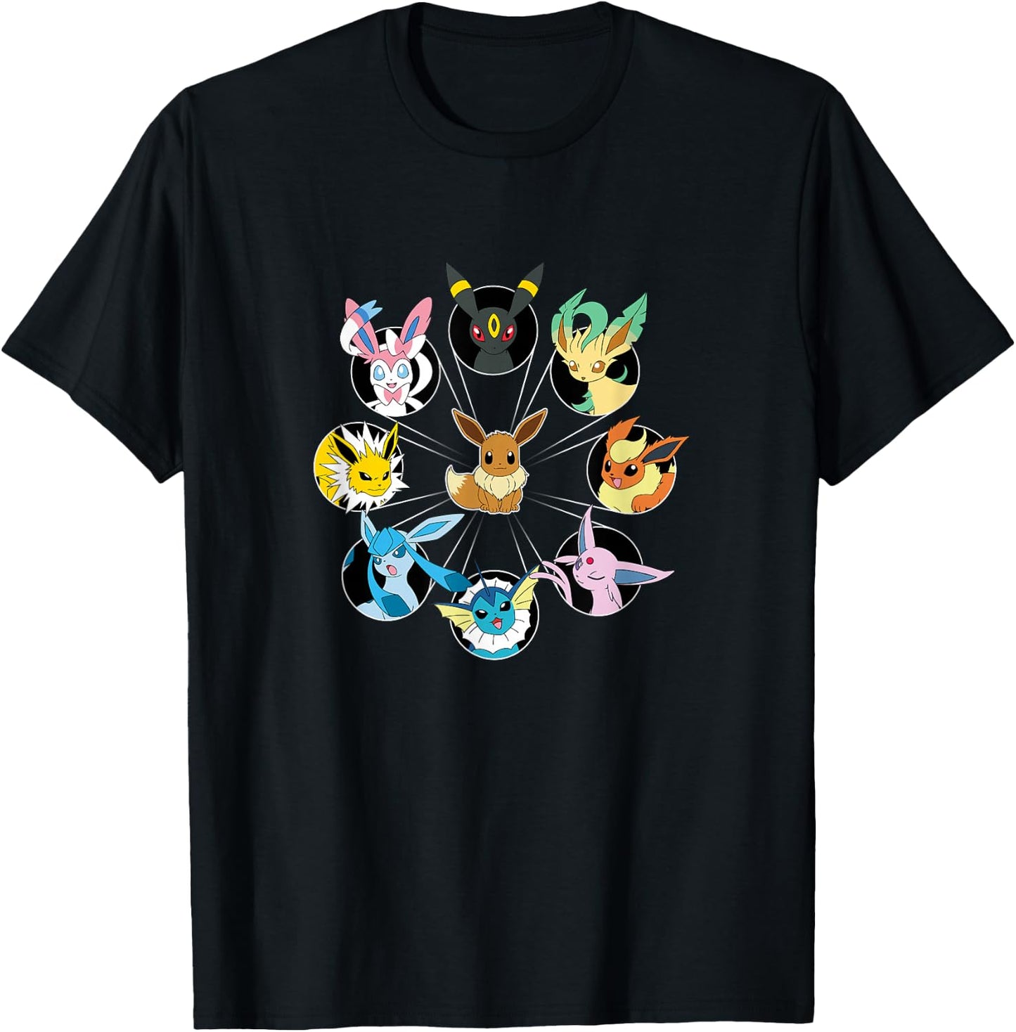 Pokémon - Eevee Evolution Circle T-Shirt - T-Shirt | Black