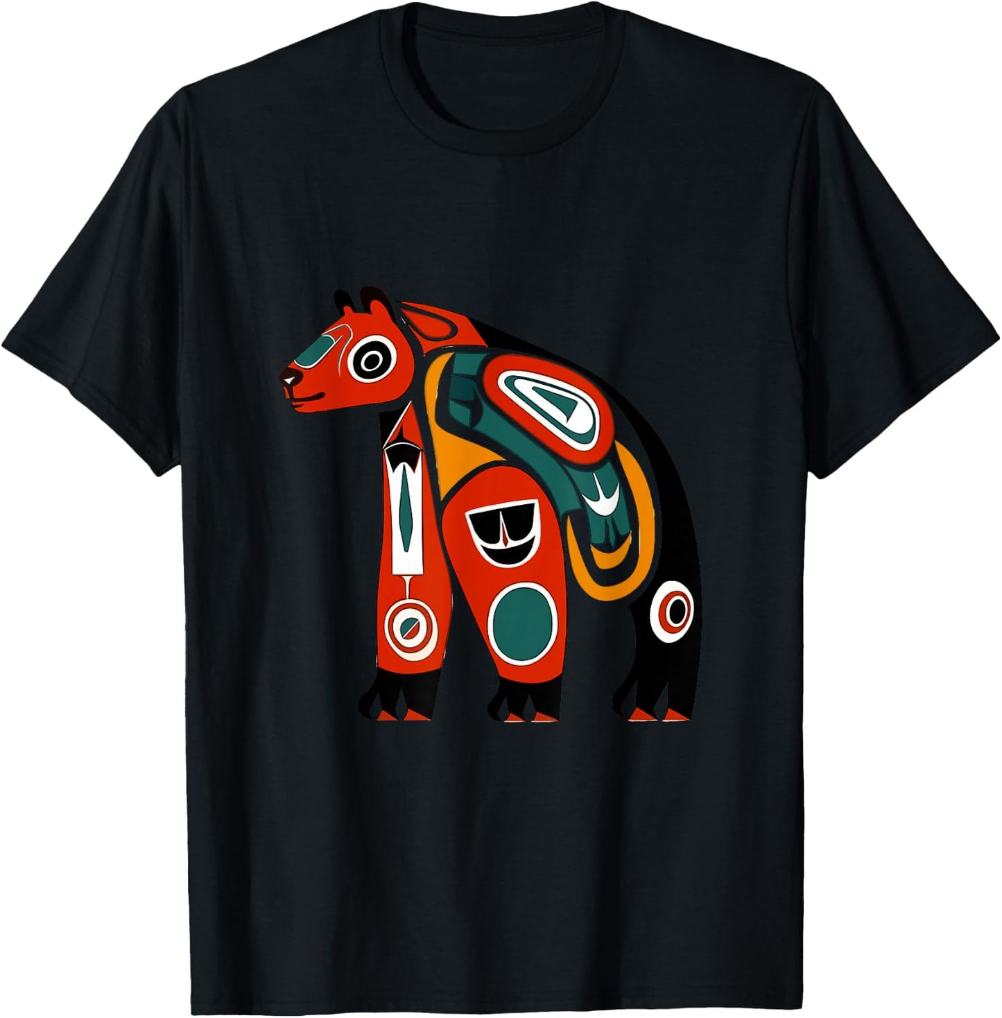 Bear Kachina Doll Native American Plains Style Hopi Art T-Shirt - T-Shirt | Black