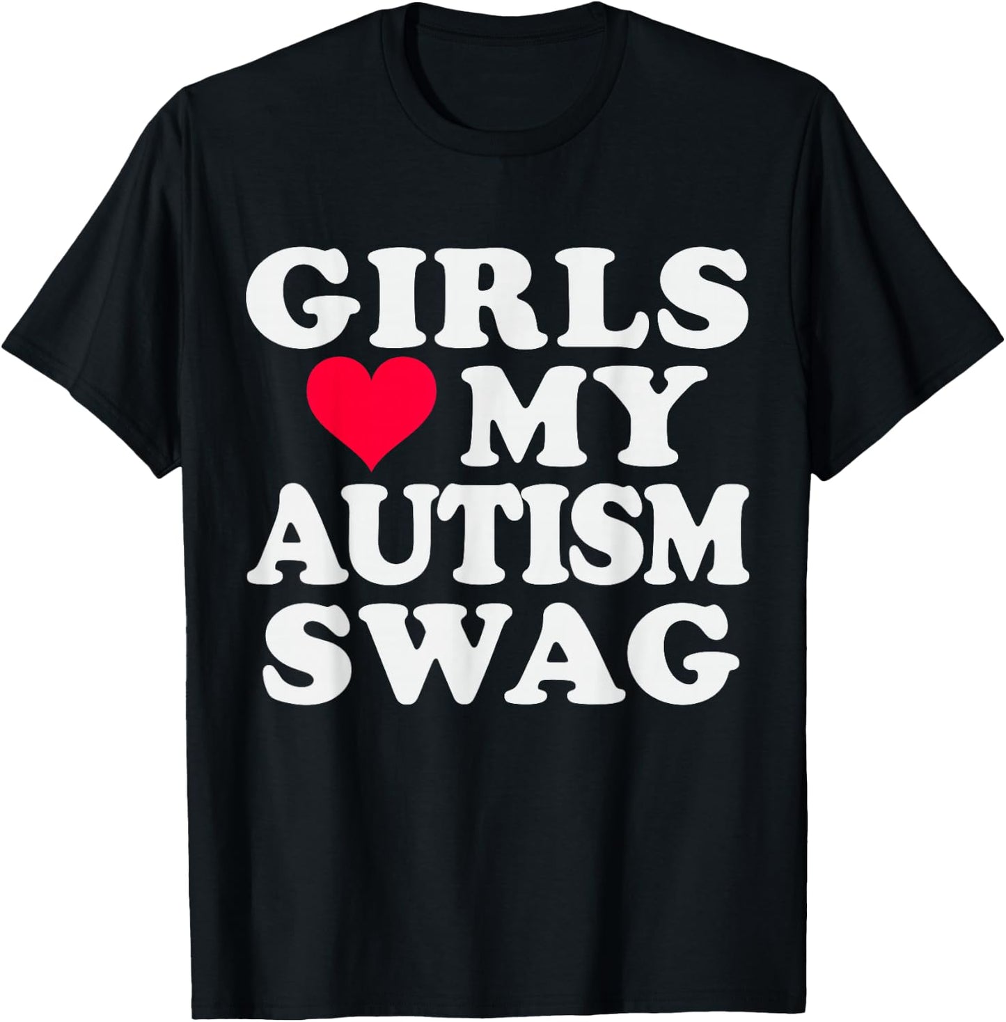 Girls Love My Autism Swag Funny Autistic Boy Awareness Youth T-Shirt - T-Shirt | Black