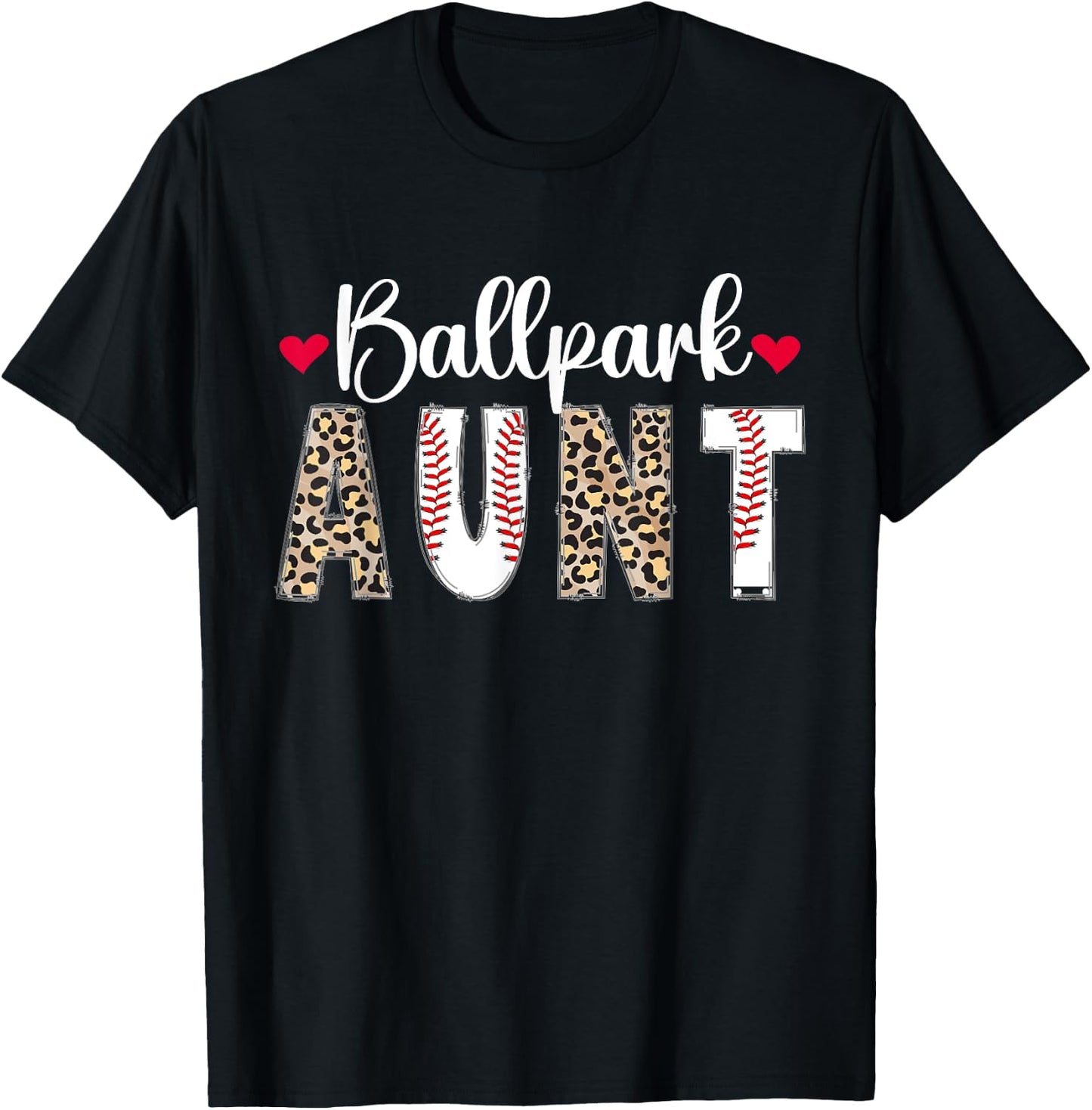 Ballpark Aunt Baseball Aunt Of A Baseball Player Auntie T-Shirt - T-Shirt | Black