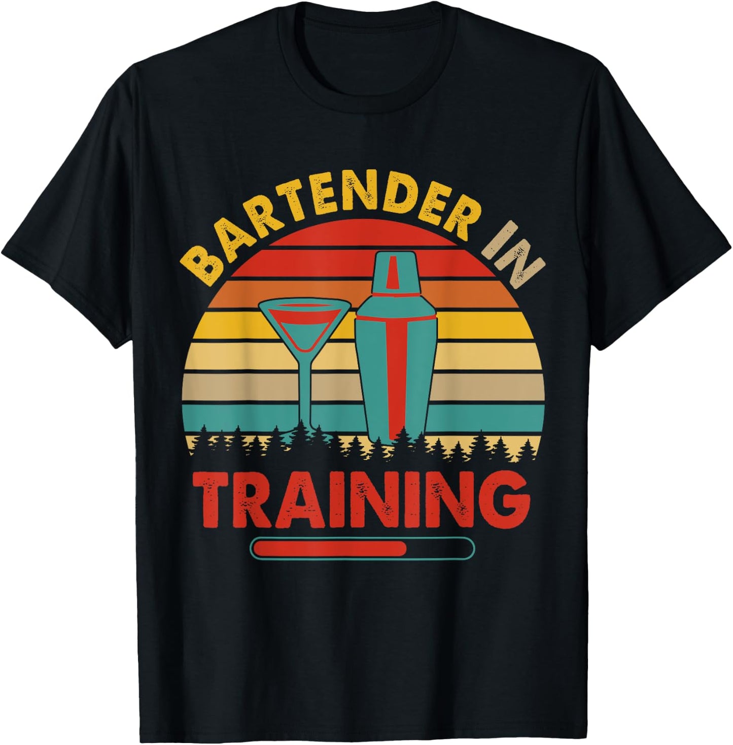 Vintage Retro Bartender In Training Costume Proud Future Job T-Shirt - T-Shirt | Black