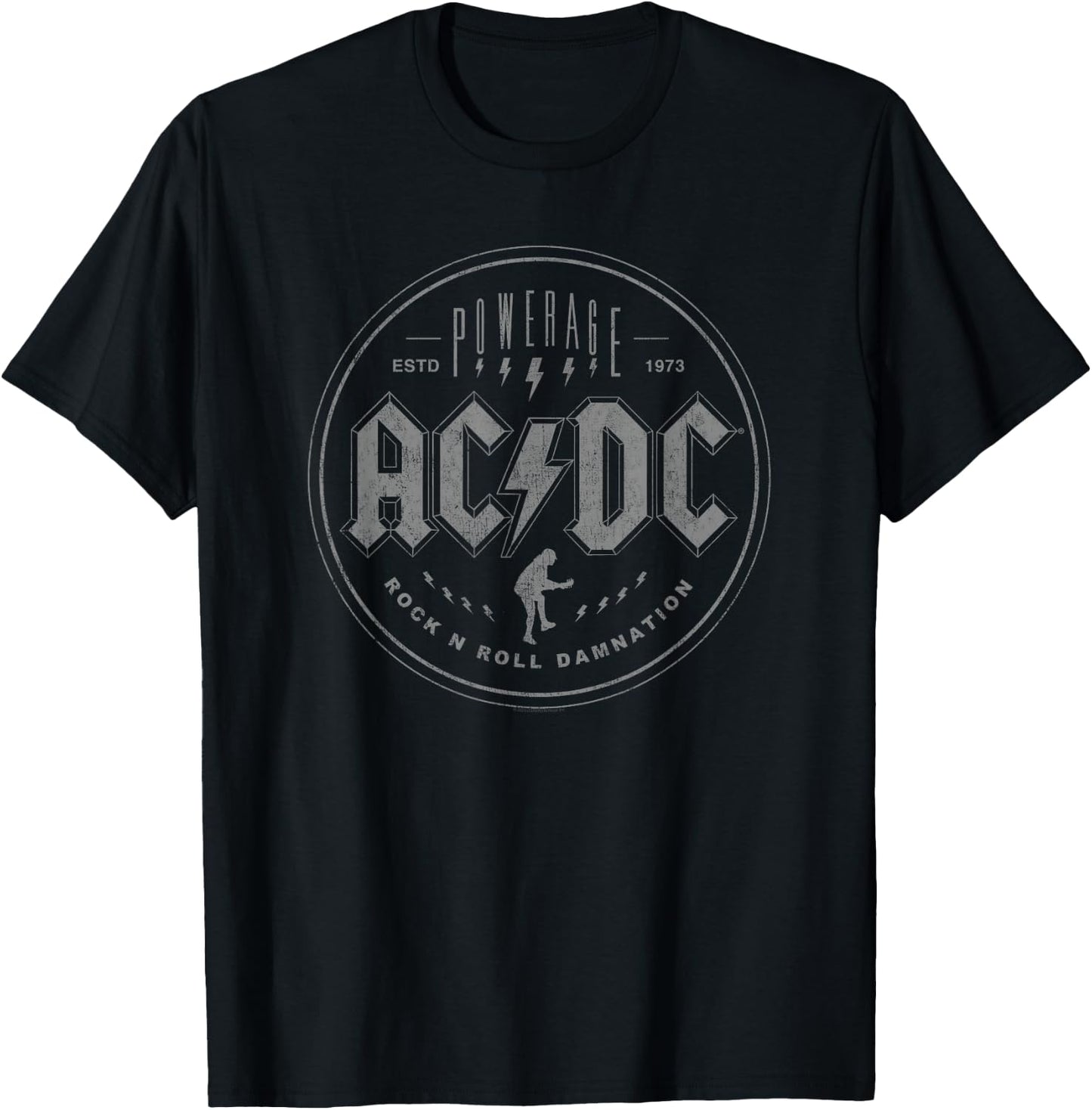 Official AC/DC Rock N Roll Damnation Band Music Vintage Logo T-Shirt - T-Shirt | Black
