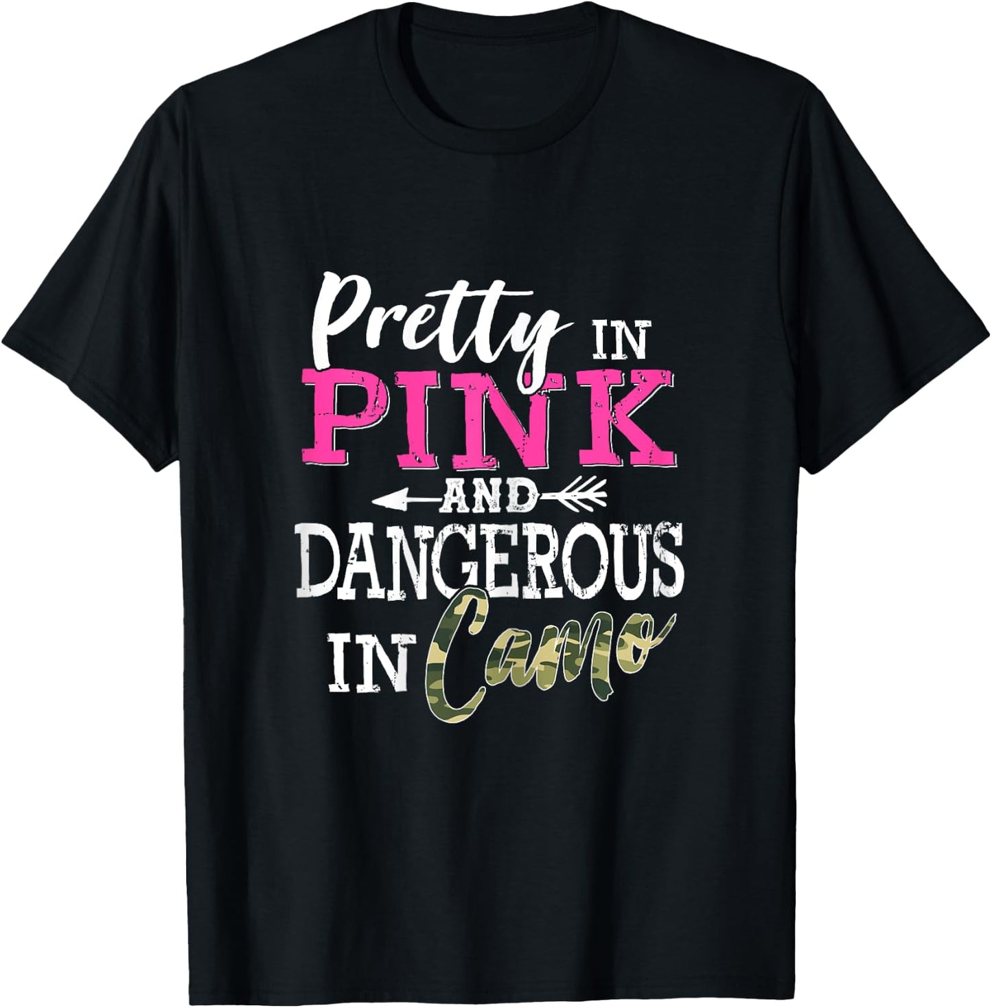 Camo Hunting Women Camouflage Hunting Lover Women Hunting T-Shirt - T-Shirt | Black
