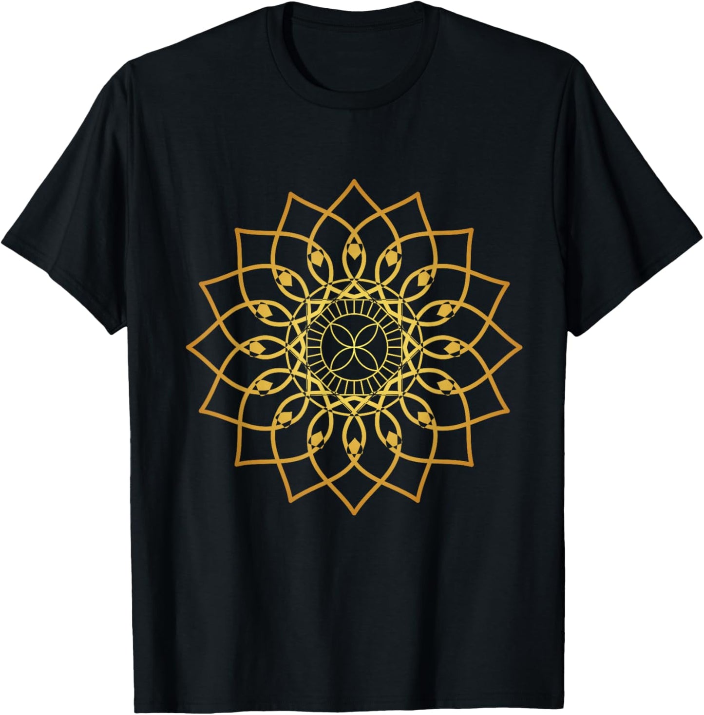 Prana Art Yoga Mandala Sacred Energy Geometry Meditation T-Shirt - T-Shirt | Black