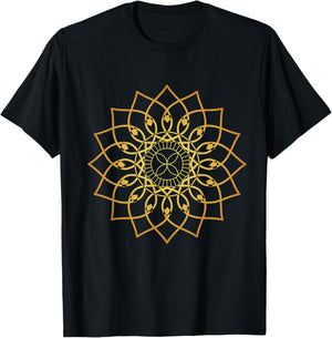 Prana Art Yoga Mandala Sacred Energy Geometry Meditation T-Shirt - T-Shirt | Black