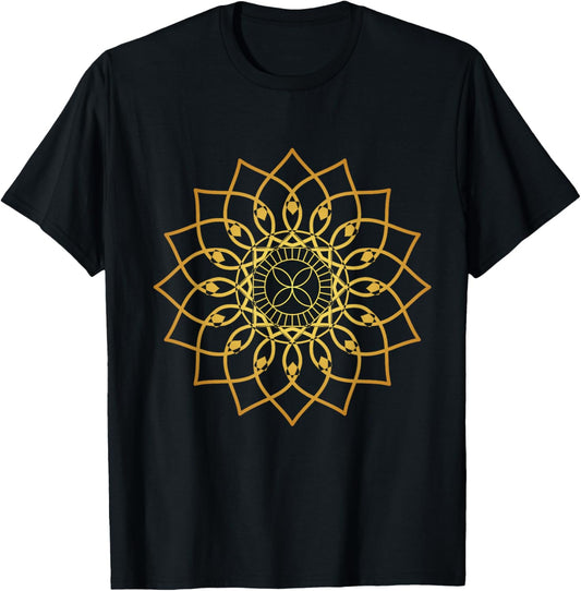 Prana Art Yoga Mandala Sacred Energy Geometry Meditation T-Shirt - T-Shirt | Black
