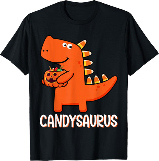 T-Rex Candysaurus Candy Corn Dinosaur Halloween Toddler Kid T-Shirt - T-Shirt | Black