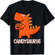 T-Rex Candysaurus Candy Corn Dinosaur Halloween Toddler Kid T-Shirt - T-Shirt | Black