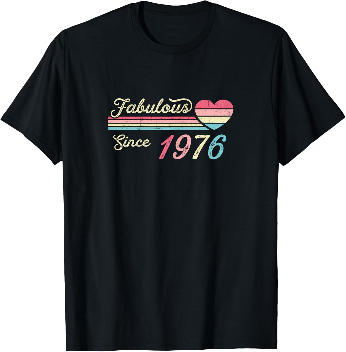 Vintage Fabulous Since 1976 Birthday T-Shirt - T-Shirt | Black
