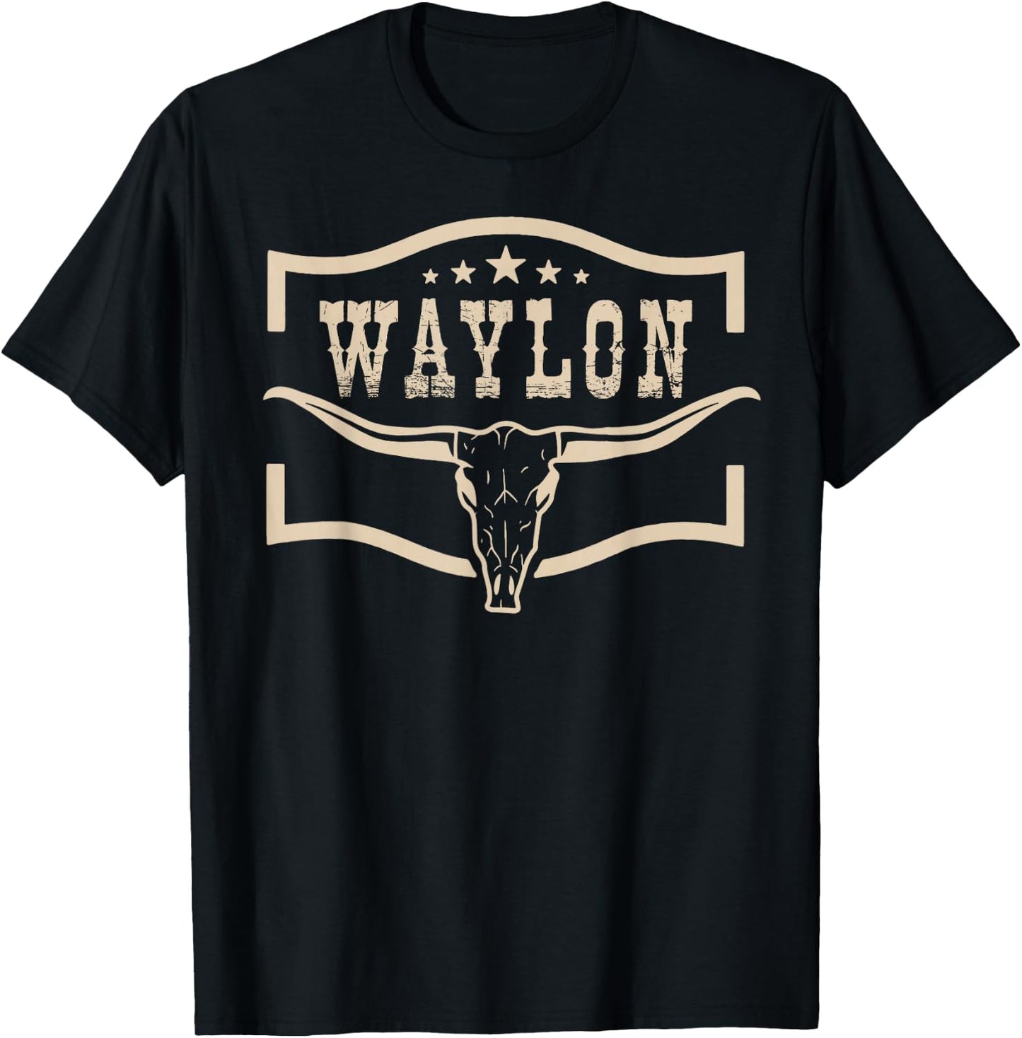 Vintage Waylon Name Personalized Men Women Kids T-Shirt - T-Shirt | Black