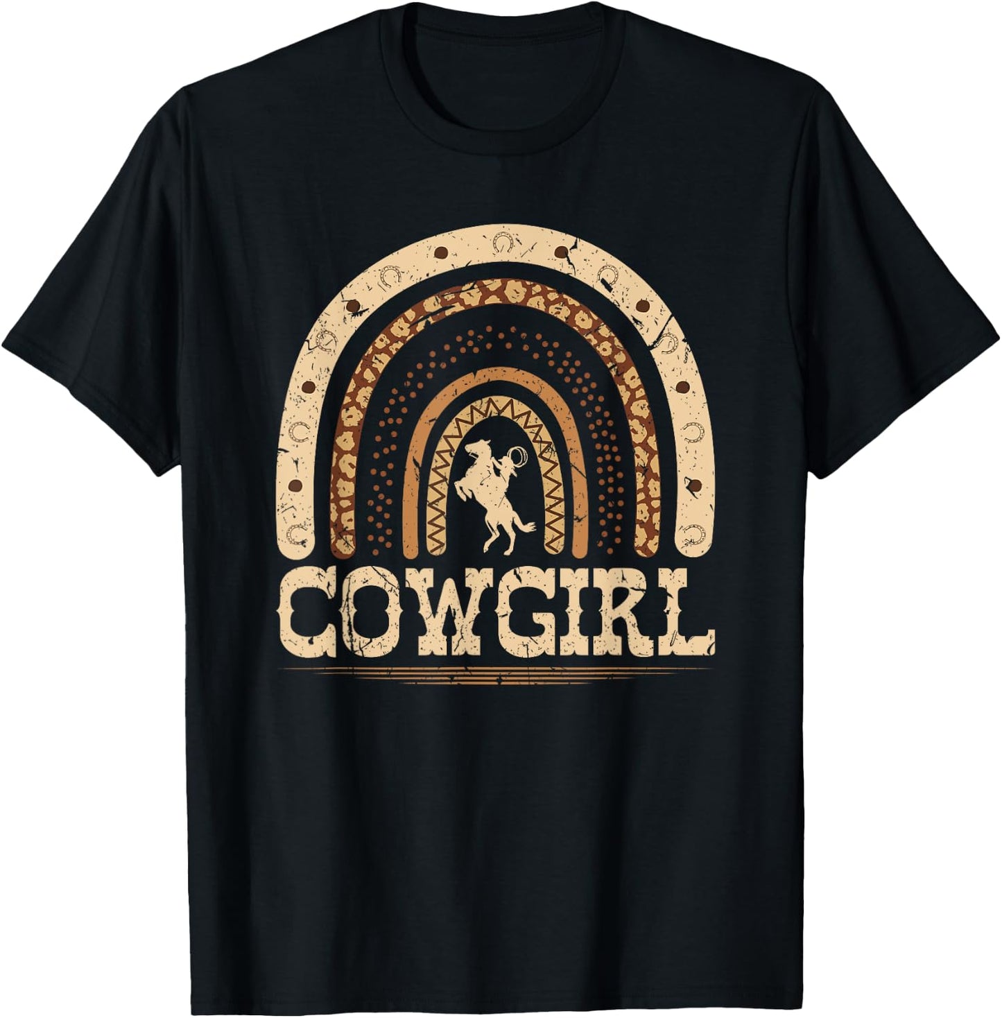 African American Cowgirl, Melanin Country Rainbow T-Shirt - T-Shirt | Black