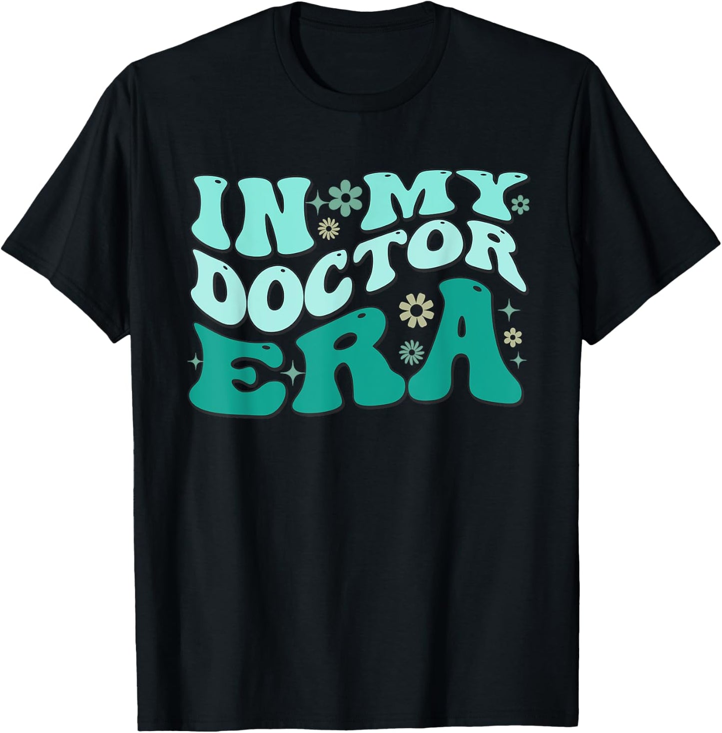 In My Doctor Era Cheer Retro Vintage Groovy T-Shirt - T-Shirt | Black