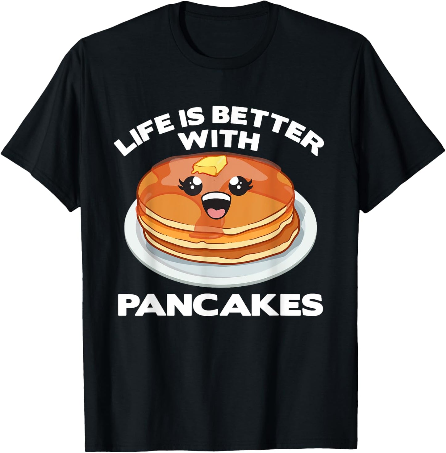 Cool Pancake Art Women Pancake Lovers Hotcake T-Shirt - T-Shirt | Black