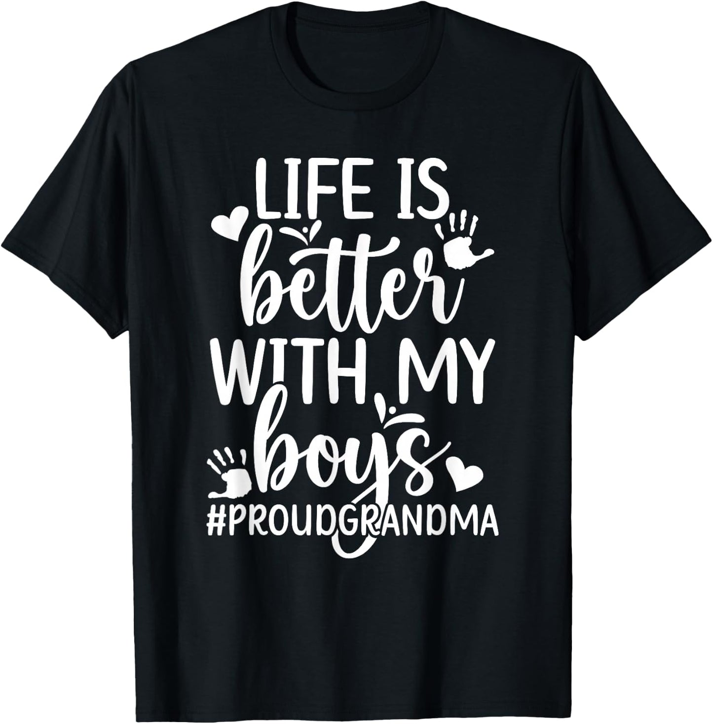 Proud Grandma Of Boys Grandma Boy Grandmother Of Boys T-Shirt - T-Shirt | Black