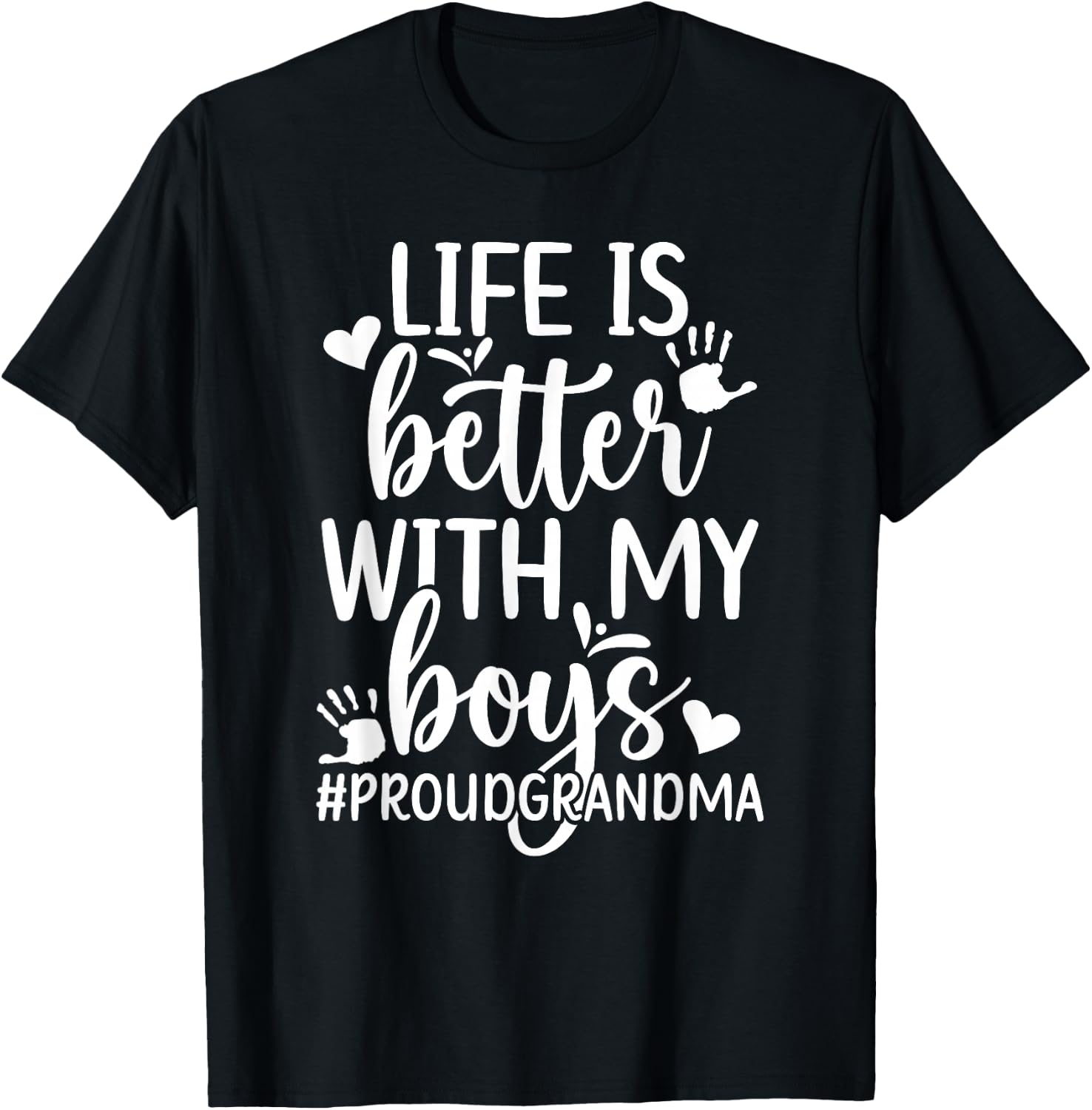 Proud Grandma Of Boys Grandma Boy Grandmother Of Boys T-Shirt - T-Shirt | Black