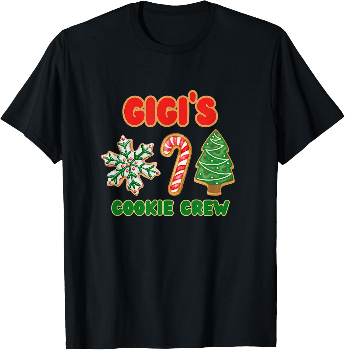 Cute Gigi Christmas Cookie Helper Crew T-Shirt - T-Shirt | Black