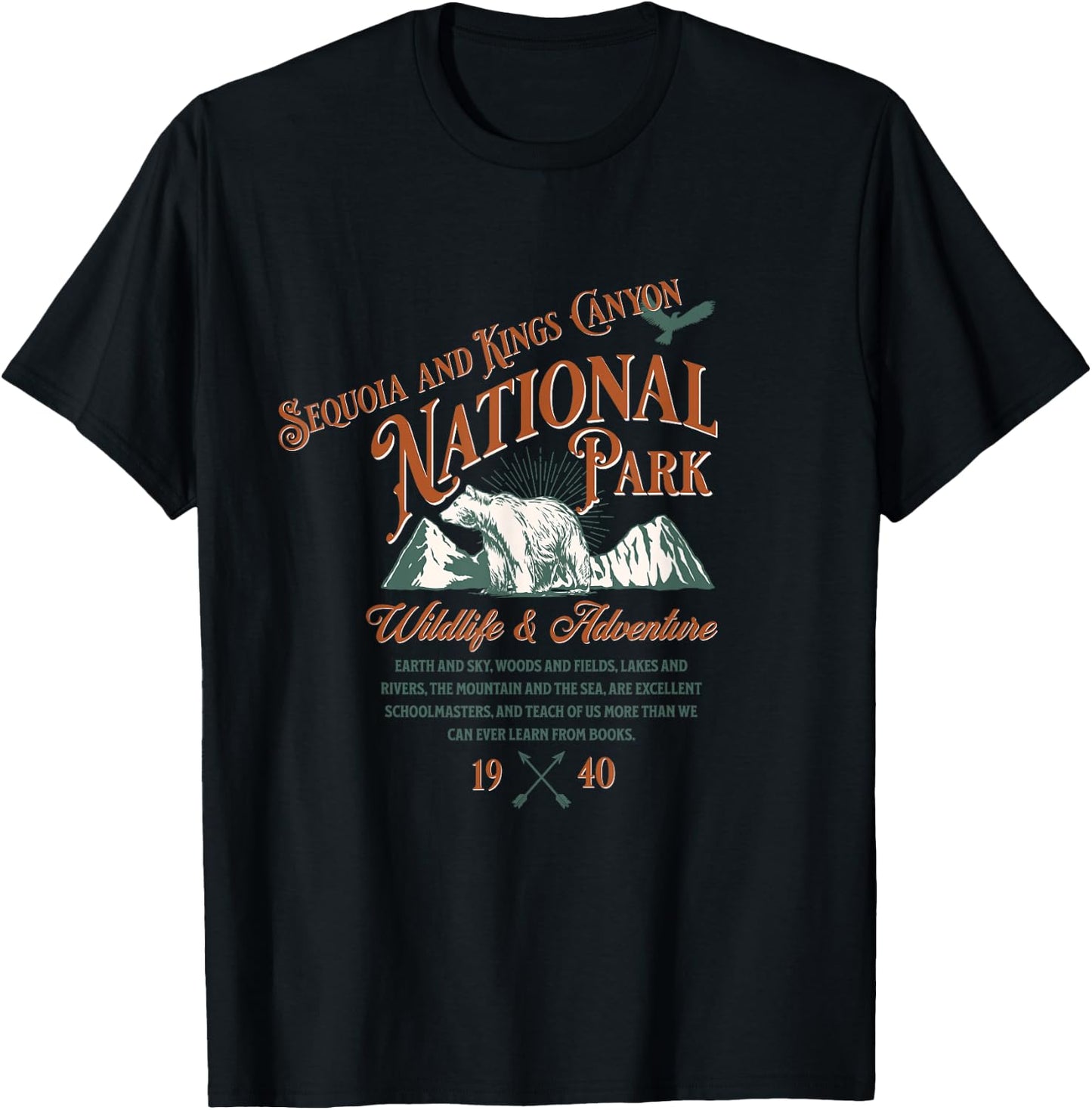 Sequoia and Kings Canyon National Park Adventure Hiking T-Shirt - T-Shirt | Black
