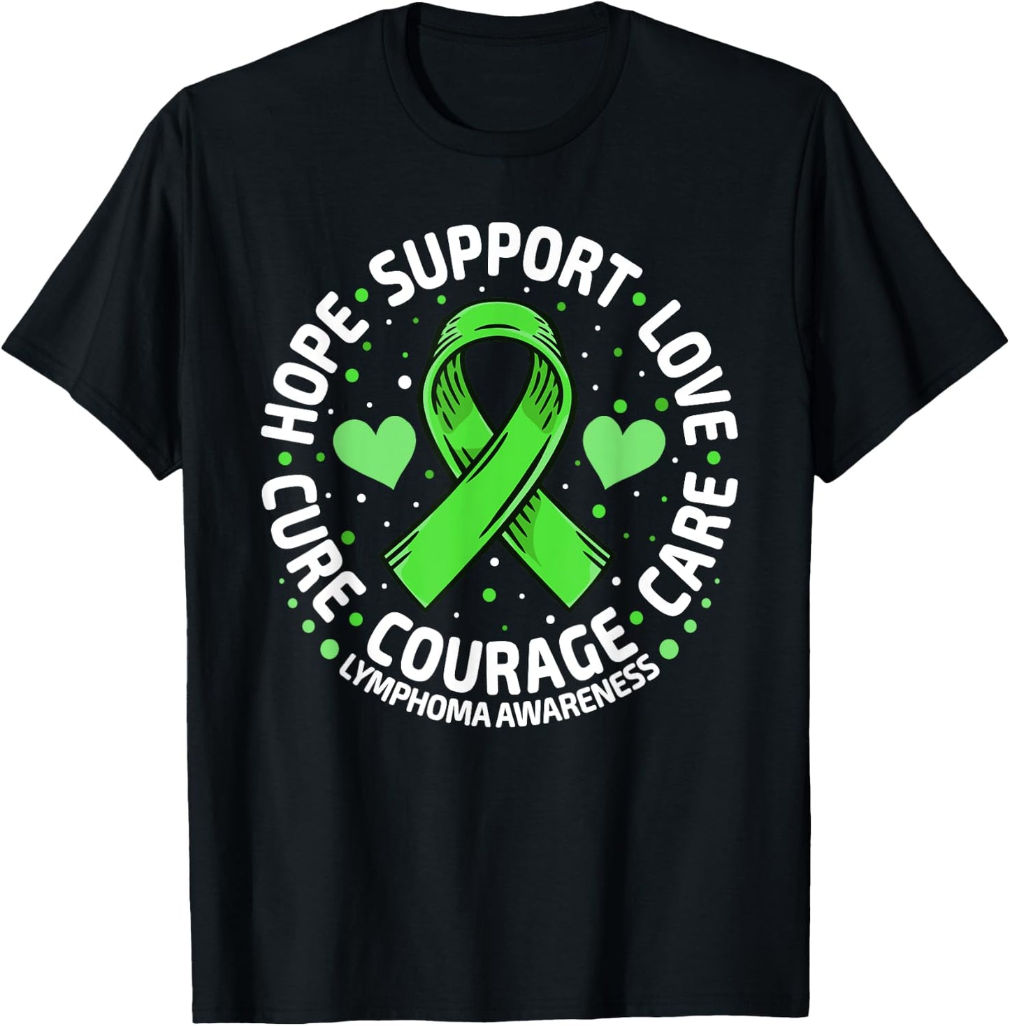 Family Support Non Hodgkin's Lymphoma Cancer Awareness T-Shirt - T-Shirt | Black