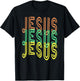 Jesus Jesus Jesus (Simulated Neon Sign Font) T-Shirt - T-Shirt | Black