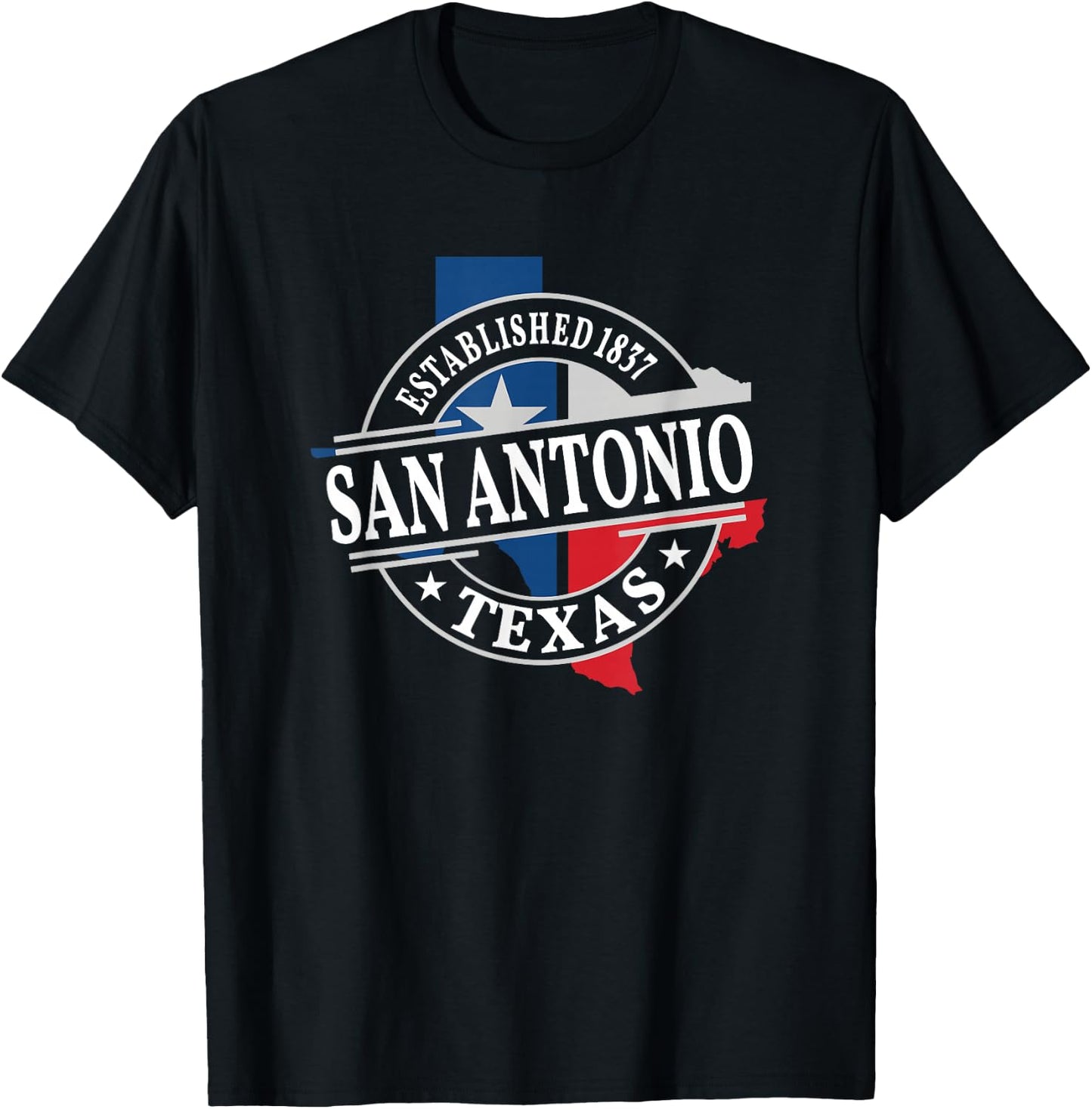 San Antonio Texas Black Heart Women's -Adults Small Short Sleeve Classic Fit Cotton T-Shirt - T-Shirt | Black