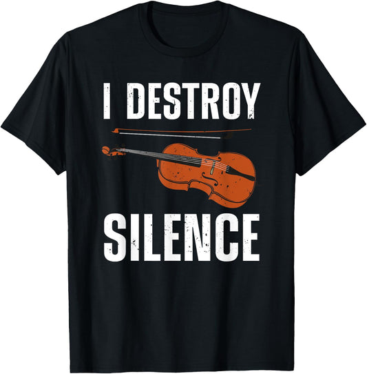 Funny Violin Player Art Women Kids Fiddle Violinist T-Shirt - T-Shirt | Black