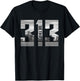 Vintage Detroit Michigan 313 Area Code Skyline T-Shirt - T-Shirt | Black
