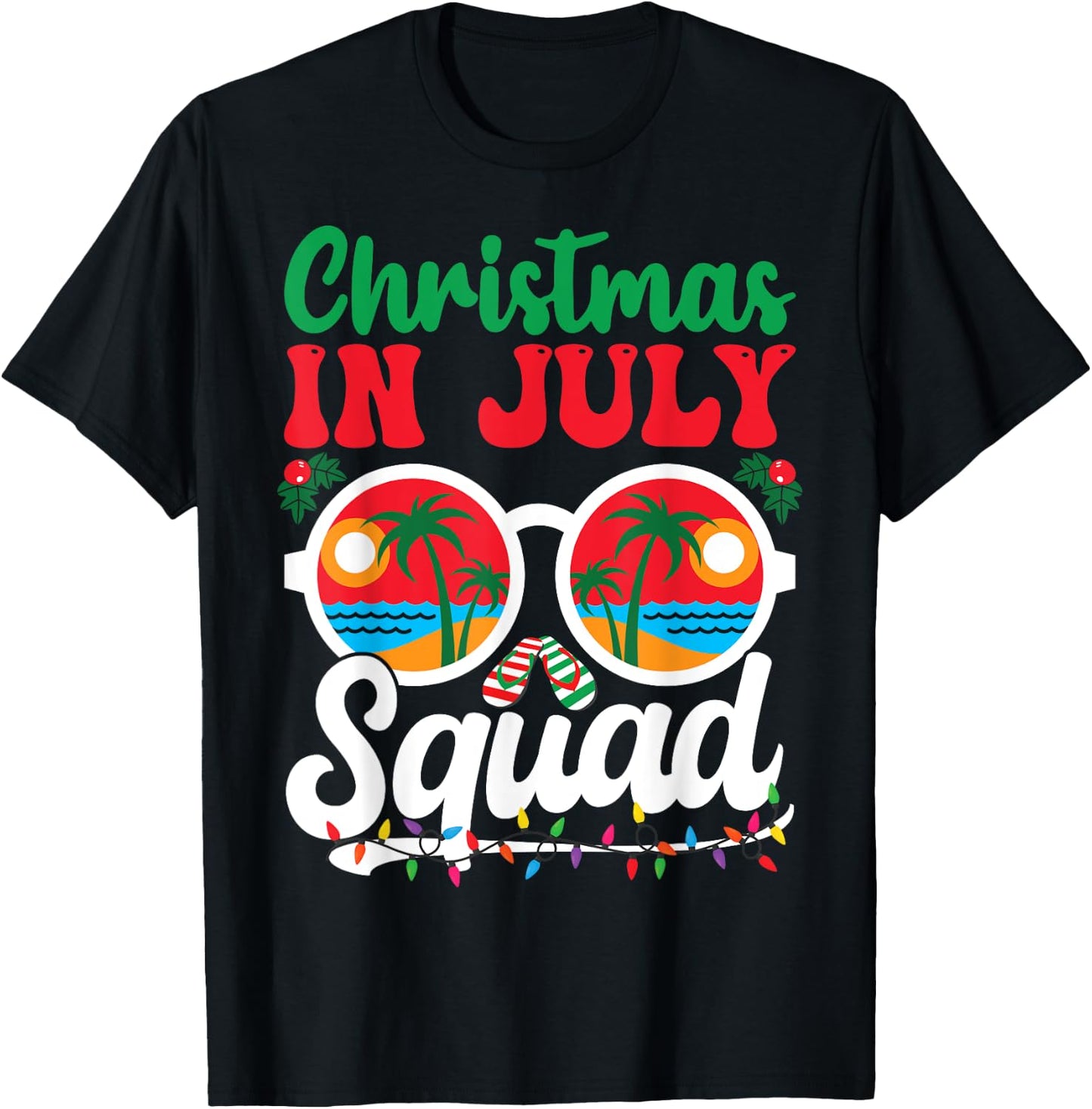 Christmas In July Squad Shirt Family Beach Vacation Summer Men Women Kids T-Shirt - T-Shirt | Black