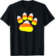 Halloween Costume Candy Corn Paw Dog Funny Pet For Dog Owner Women Kids T-Shirt - T-Shirt | Black