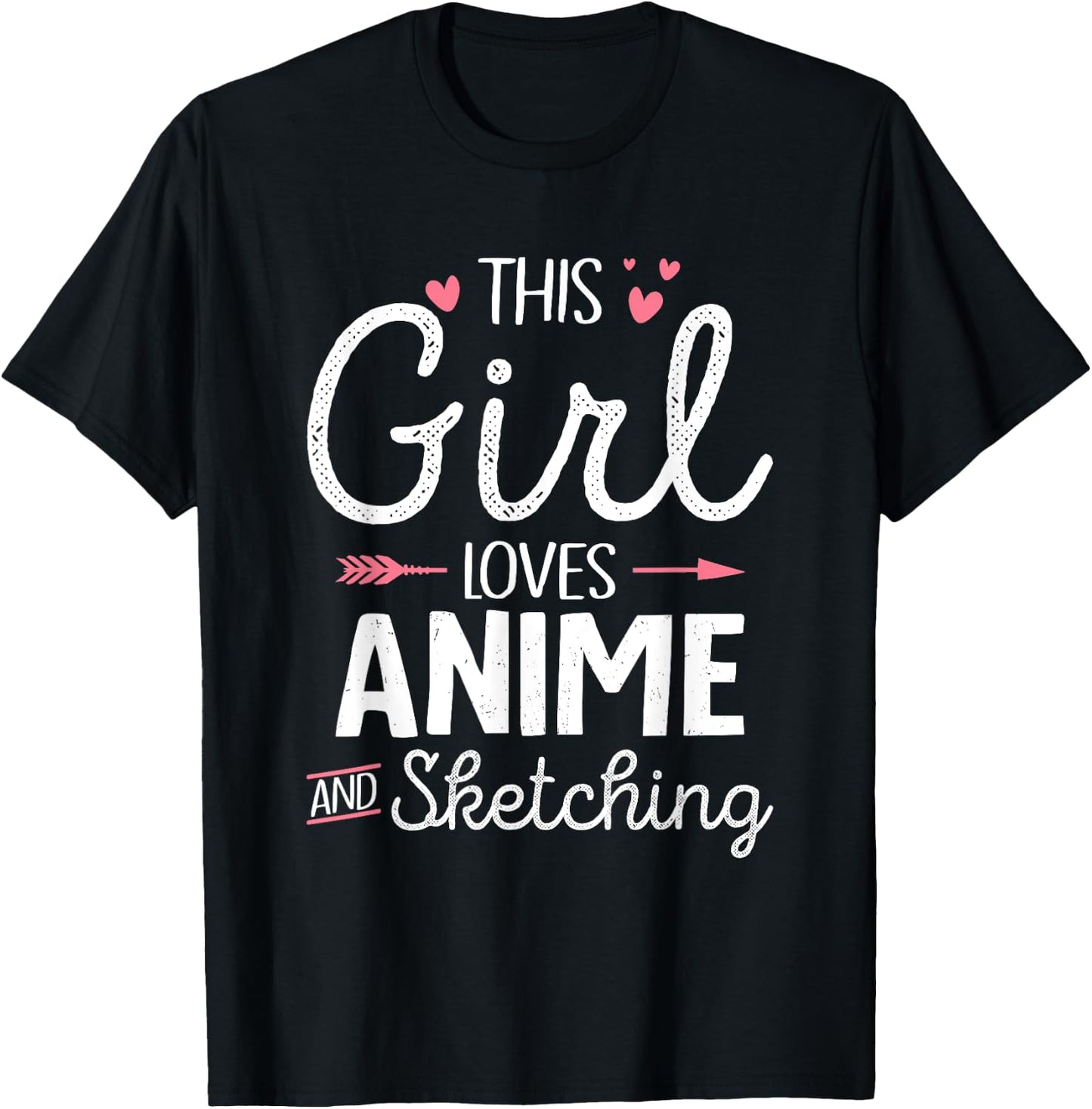 This Girl Loves Anime And Sketching Japan Anime Girls T-Shirt - T-Shirt | Black