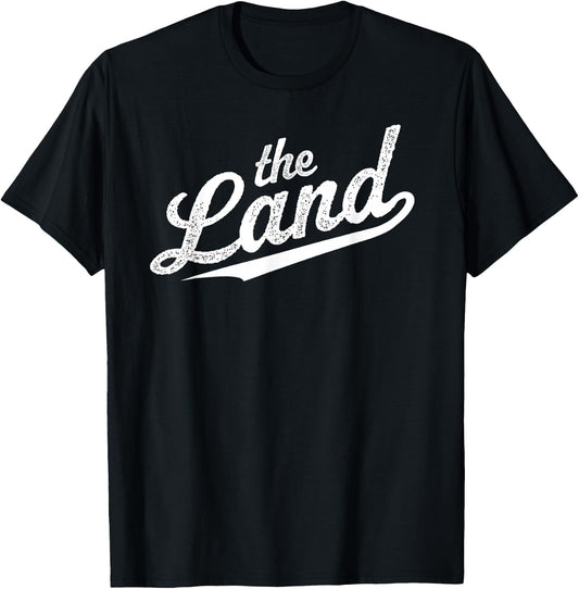 Retro "The Land" Cleveland Ohio Cursive Script Souvenir T-Shirt - T-Shirt | Black