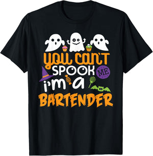 Bartender Halloween Shirt Costume Party Can't Spook Me T-Shirt - T-Shirt | Black