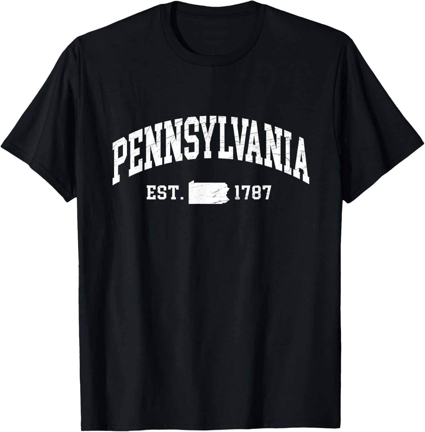 Pennsylvania Est. 1787 - Distressed/Worn Design - Classic T-Shirt - T-Shirt | Black