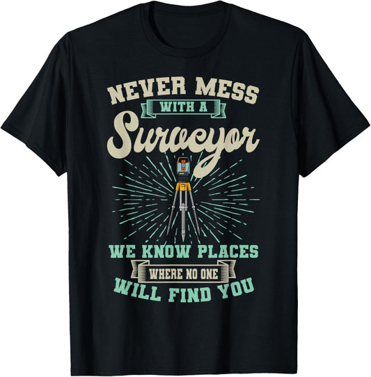 Surveyor Geodesists Cartographer Valuer Land Surveying T-Shirt - T-Shirt | Black