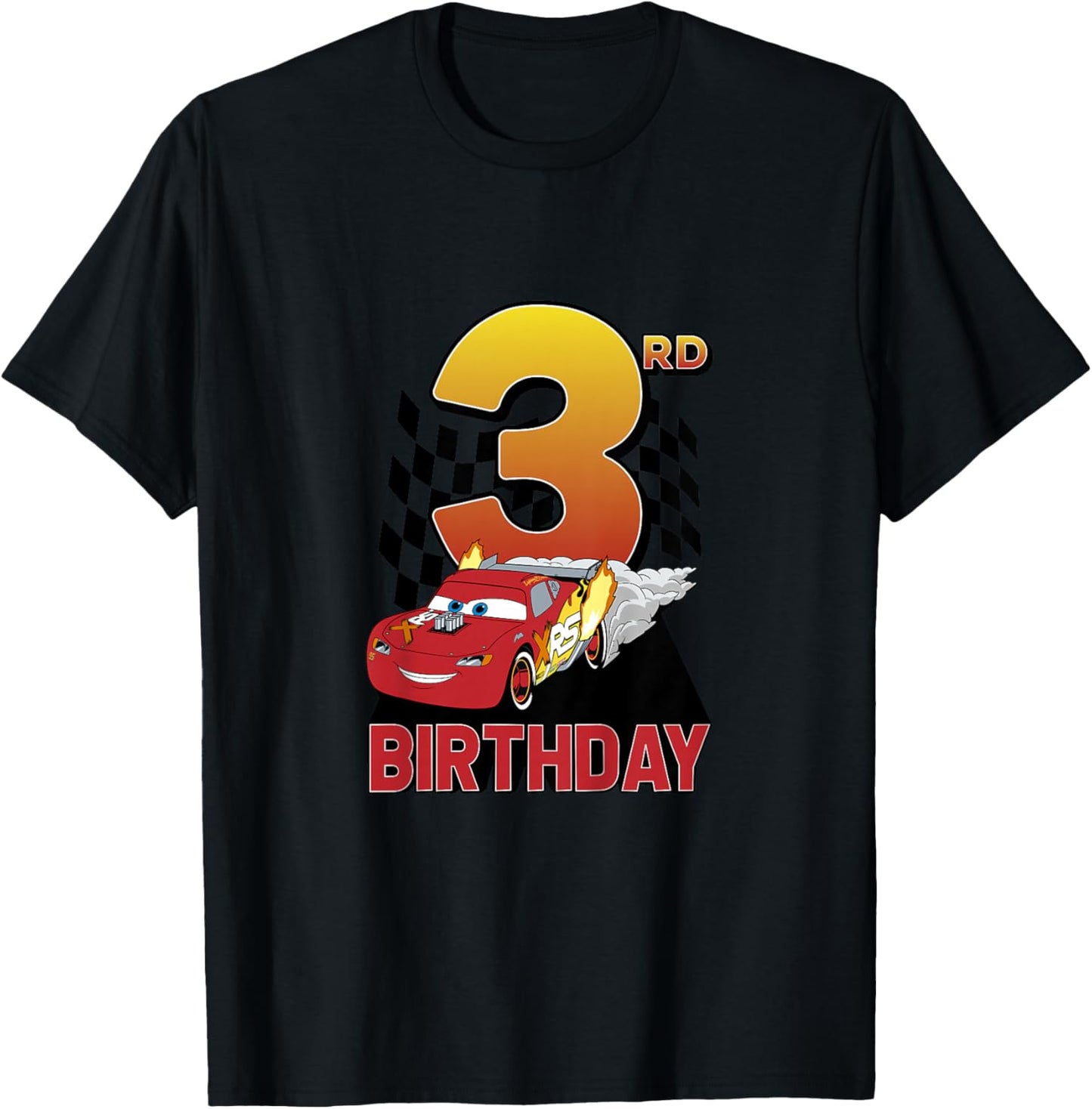 Kids Disney Pixar Cars Lightning McQueen Youth 3rd Birthday T-Shirt - T-Shirt | Black