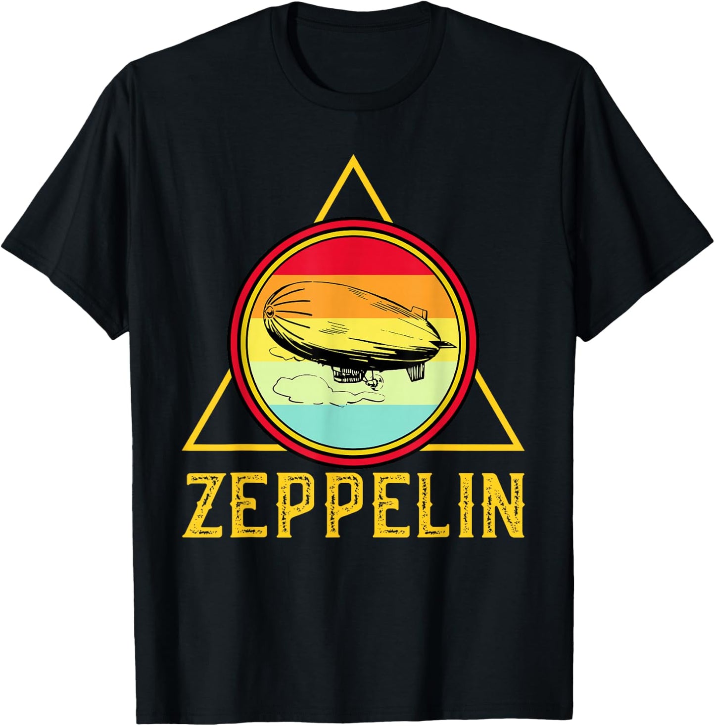Vintage Retro Zeppelin - 70s 80s Dirigible Airship Blimp T-Shirt - T-Shirt | Black