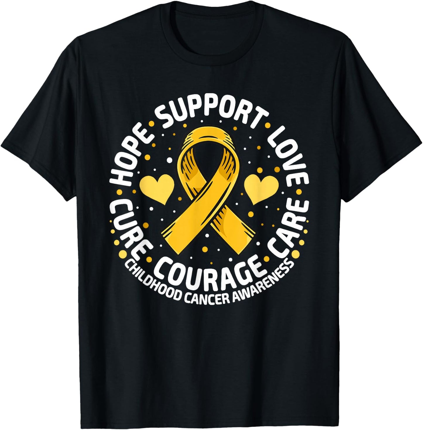 Childhood Cancer Support Family Childhood Cancer Awareness T-Shirt - T-Shirt | Black