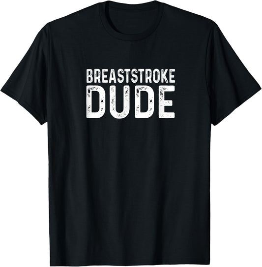 Breaststroke Swimming Dude Distressed Swim Swimmer Pool T-Shirt - T-Shirt | Black