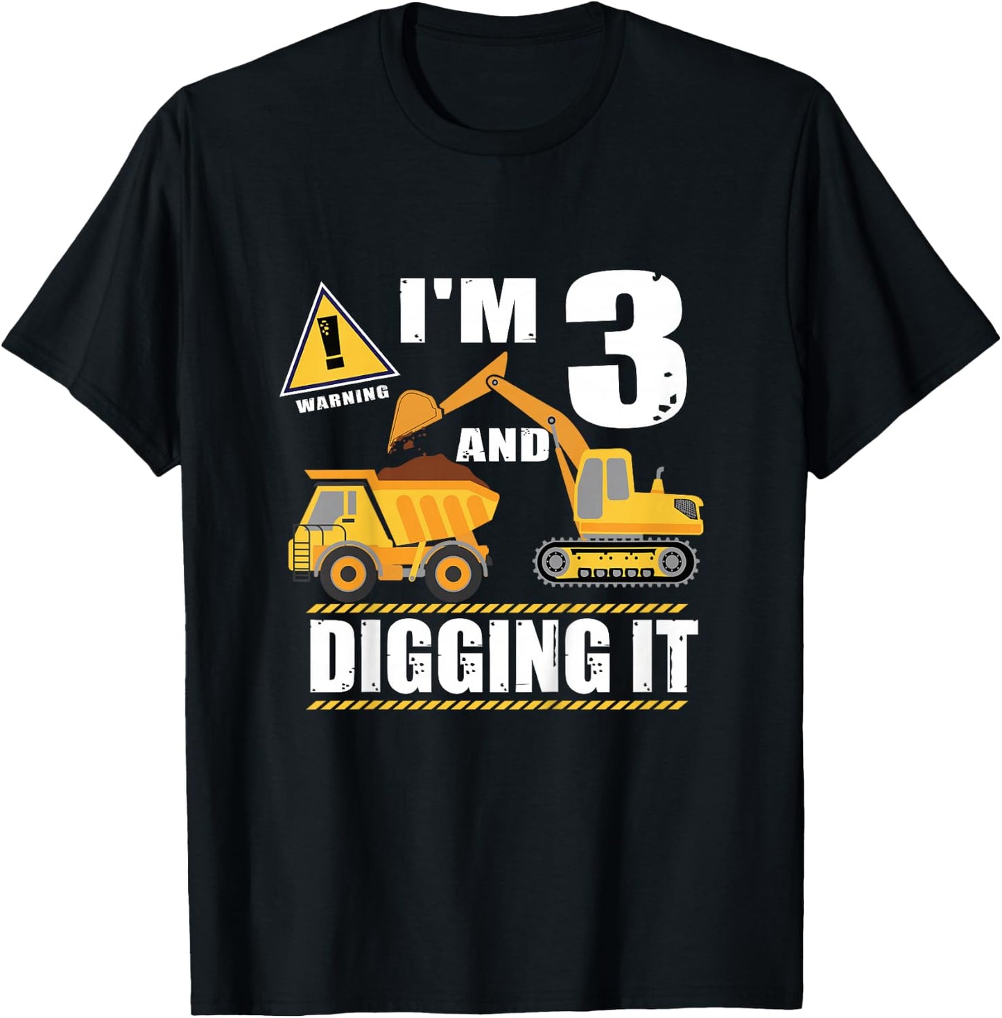Funny 3rd birthday I'm 3 and Digging it T-Shirt - T-Shirt | Black
