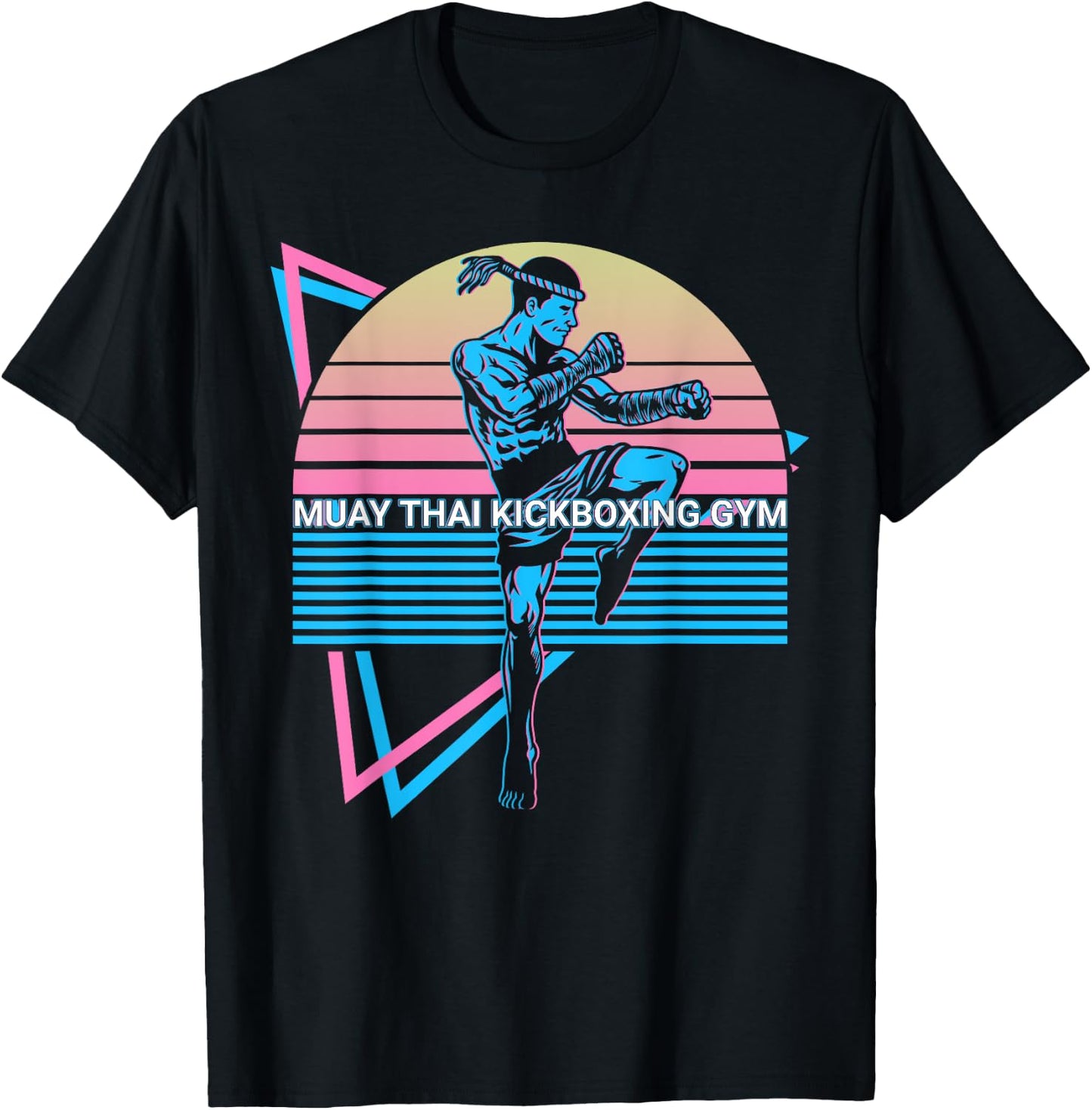 Muay Thai Kickboxing Retro Muay Thai Kickboxing Gym T-Shirt - T-Shirt | Black