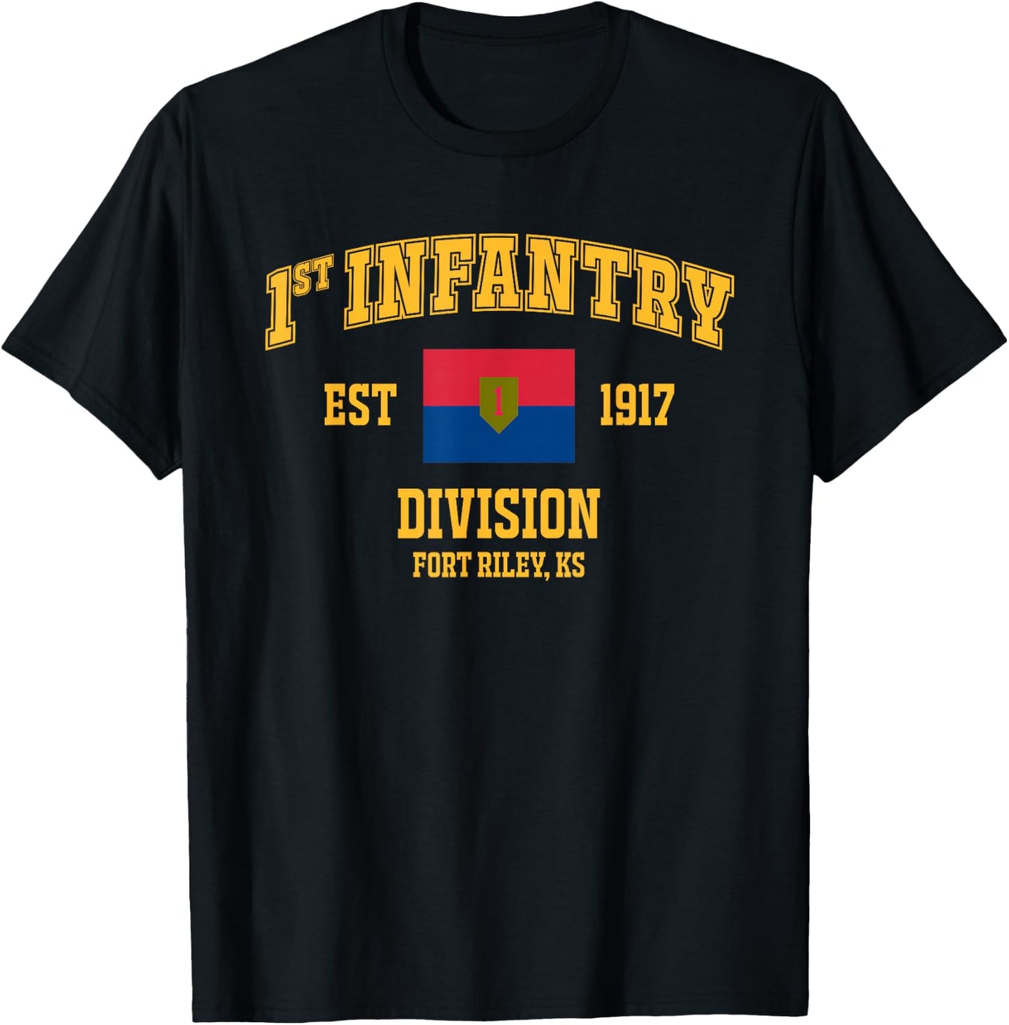 1st Infantry Division Army Big Red One T-Shirt - T-Shirt | Black