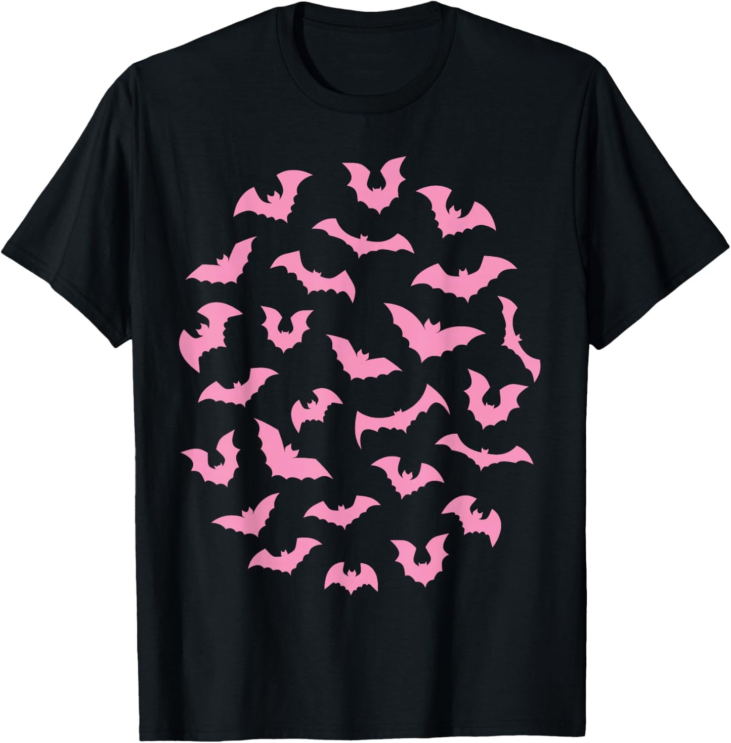Pastel Goth Pink Bats T-Shirt - T-Shirt | Black