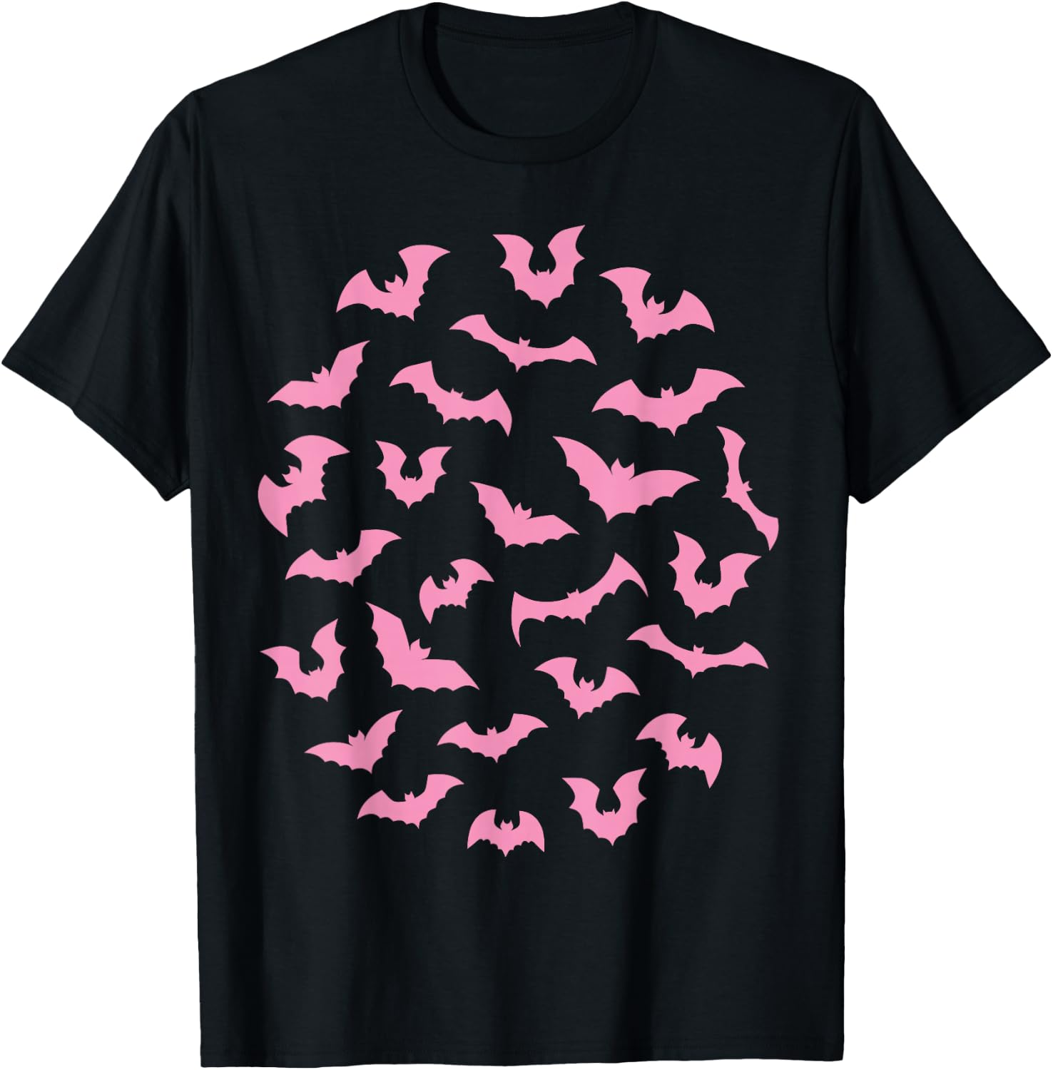 Pastel Goth Pink Bats T-Shirt - T-Shirt | Black