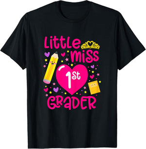 Little Miss 1st Grader 1st Grade Girl First Day Of School T-Shirt - T-Shirt | Black